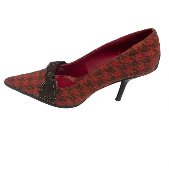 Sam Edelman, Red and Brown Women's Heels, Tweed, Size 9.5 - Picture 7 of 9